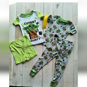 Disney Star Wars Cutest Bounty Toddler Boys 4pc Pajama Set Pants Shorts Size 2T